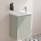 Image of VitrA: Root Groove Wall-hung Vanity Unit with One Door and Basin (450mm)