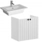 Image of VitrA: Root Groove Wall-hung Vanity Unit With Doors and Basin (600mm, Hygiene)