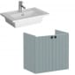 Image of VitrA: Root Groove Wall-hung Vanity Unit With Doors and Basin (600mm, Hygiene)