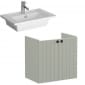 Image of VitrA: Root Groove Wall-hung Vanity Unit With Doors and Basin (600mm, Hygiene)