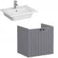 Image of VitrA: Root Groove Wall-hung Vanity Unit With Doors and Basin (600mm)