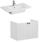 Image of VitrA: Root Groove Wall-hung Vanity Unit With Doors and Basin (800mm)