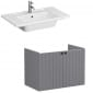 Image of VitrA: Root Groove Wall-hung Vanity Unit With Doors and Basin (800mm)