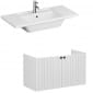 Image of VitrA: Root Groove Wall-hung Vanity Unit With Doors and Basin (1000mm)
