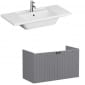Image of VitrA: Root Groove Wall-hung Vanity Unit With Doors and Basin (1000mm)