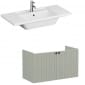 Image of VitrA: Root Groove Wall-hung Vanity Unit With Doors and Basin (1000mm)
