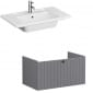 Image of VitrA: Root Groove Wall-hung Vanity Unit With Drawer and Basin (800mm)