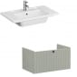Image of VitrA: Root Groove Wall-hung Vanity Unit With Drawer and Basin (800mm)