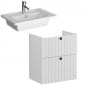 Image of VitrA: Root Groove Compact Wall-hung Vanity Unit With Two Drawers and Basin (600mm)