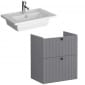 Image of VitrA: Root Groove Compact Wall-hung Vanity Unit With Two Drawers and Basin (600mm)