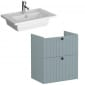 Image of VitrA: Root Groove Compact Wall-hung Vanity Unit With Two Drawers and Basin (600mm)