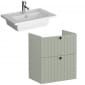 Image of VitrA: Root Groove Compact Wall-hung Vanity Unit With Two Drawers and Basin (600mm)