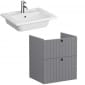Image of VitrA: Root Groove Wall-hung Vanity Unit With Two Drawers and Basin (600mm)