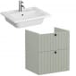 Image of VitrA: Root Groove Wall-hung Vanity Unit With Two Drawers and Basin (600mm)