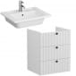 Image of VitrA: Root Groove Wall-hung Vanity Unit With Three Drawers and Basin (600mm)