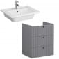 Image of VitrA: Root Groove Wall-hung Vanity Unit With Three Drawers and Basin (600mm)