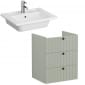 Image of VitrA: Root Groove Wall-hung Vanity Unit With Three Drawers and Basin (600mm)