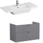 Image of VitrA: Root Groove Wall-hung Vanity Unit With Two Drawers and Basin (1000mm)