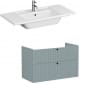 Image of VitrA: Root Groove Wall-hung Vanity Unit With Two Drawers and Basin (1000mm)