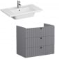 Image of VitrA: Root Groove Wall-hung Vanity Unit With Three Drawers and Basin (800mm)