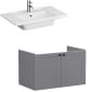 Image of VitrA: Root Classic Wall-hung Wide Vanity Unit with Two Doors and Basin (800mm)