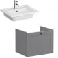 Image of VitrA: Root Classic Wall-hung Vanity Unit with One Drawer and Basin (600mm)