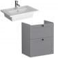 Image of VitrA: Root Classic Wall-hung Vanity Unit with Two Drawers and Basin (600mm)