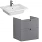 Image of VitrA: Root Classic Wall-hung Vanity Unit with Two Drawers and Basin (600mm)