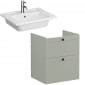 Image of VitrA: Root Classic Wall-hung Vanity Unit with Two Drawers and Basin (600mm)