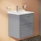 Image of VitrA: Root Classic Wall-hung Vanity Unit with Two Drawers and Basin (600mm)
