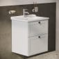 Image of VitrA: Root Classic Wall-hung Vanity Unit with Two Drawers and Basin (600mm)