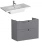 Image of VitrA: Root Classic Wall-hung Vanity Unit with Two Drawers and Basin (800mm)