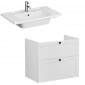 Image of VitrA: Root Classic Wall-hung Wide Vanity Unit with Two Drawers and Basin (800mm)