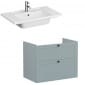 Image of VitrA: Root Classic Wall-hung Wide Vanity Unit with Two Drawers and Basin (800mm)