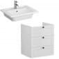 Image of VitrA: Root Classic Wall-hung Vanity Unit with Three Drawers and Basin (600mm)