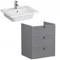 Image of VitrA: Root Classic Wall-hung Vanity Unit with Three Drawers and Basin (600mm)