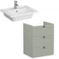 Image of VitrA: Root Classic Wall-hung Vanity Unit with Three Drawers and Basin (600mm)