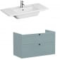 Image of VitrA: Root Classic Wall-hung Vanity Unit with Two Drawers and Basin (1000mm)