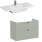 Image of VitrA: Root Classic Wall-hung Vanity Unit with Two Drawers and Basin (1000mm)