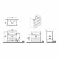 Image of VitrA: Root Classic Wall-hung Vanity Unit with Three Drawers and Basin (800mm)