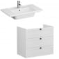 Image of VitrA: Root Classic Wall-hung Vanity Unit with Three Drawers and Basin (800mm)