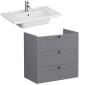 Image of VitrA: Root Classic Wall-hung Vanity Unit with Three Drawers and Basin (800mm)