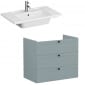 Image of VitrA: Root Classic Wall-hung Vanity Unit with Three Drawers and Basin (800mm)