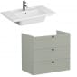 Image of VitrA: Root Classic Wall-hung Vanity Unit with Three Drawers and Basin (800mm)