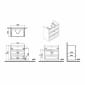 Image of VitrA: Root Classic Wall-hung Vanity Unit with Three Drawers and Basin (800mm)