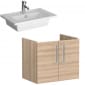 Image of VitrA: Root Flat Wall-hung Vanity Unit with Doors and Basin (600mm)