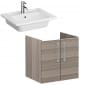 Image of VitrA: Root Flat Wall-hung Vanity Unit with Doors and Basin (60cm)