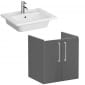Image of VitrA: Root Flat Wall-hung Vanity Unit with Doors and Washbasin (60cm)