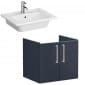 Image of VitrA: Root Flat Wall-hung Vanity Unit with Doors and Washbasin (60cm)