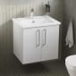 Image of VitrA: Root Flat Wall-hung Vanity Unit with Doors and Washbasin (60cm)